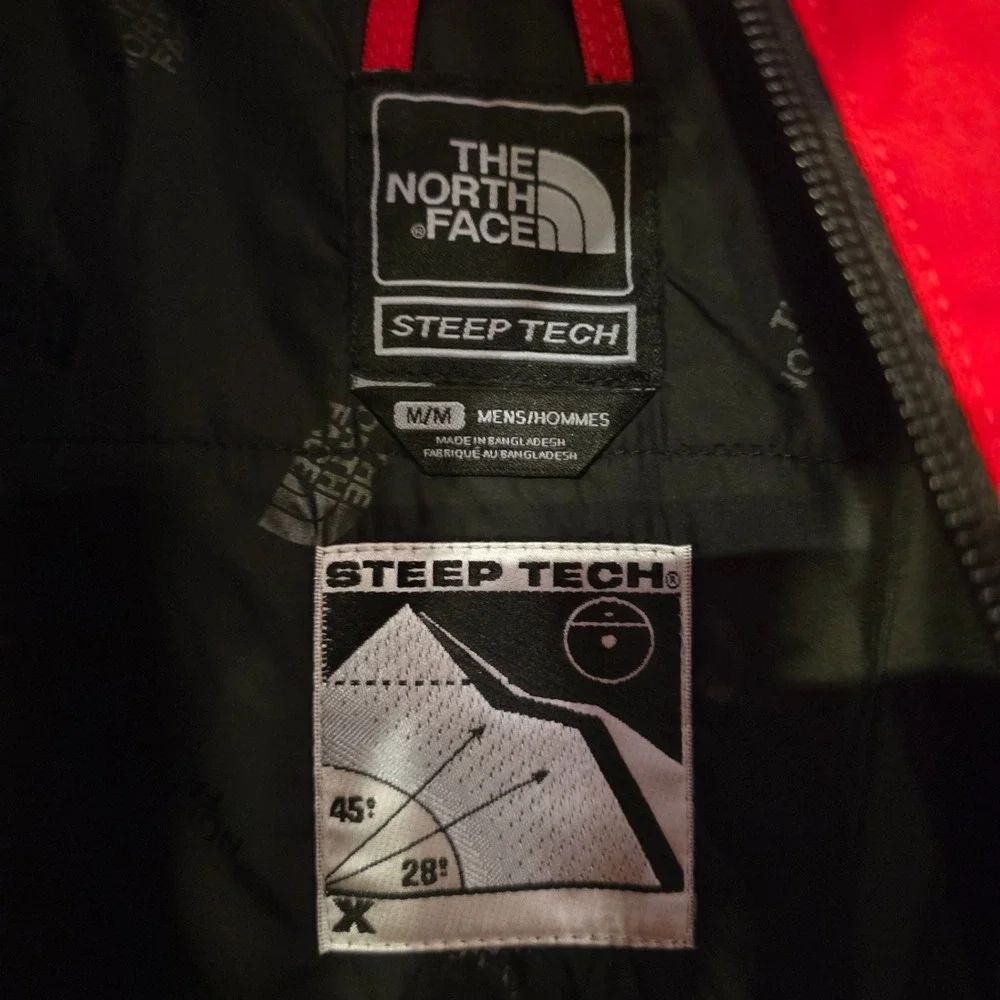 The North Face Steep Tech Jacket Red Grey‎ Technical Ski Coat Mens Medium NWT